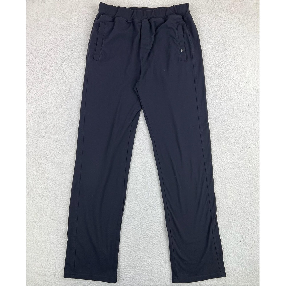 PrAna Track Pants Mens Medium Black Knit Elastic Waist Zip Pocket Athletic